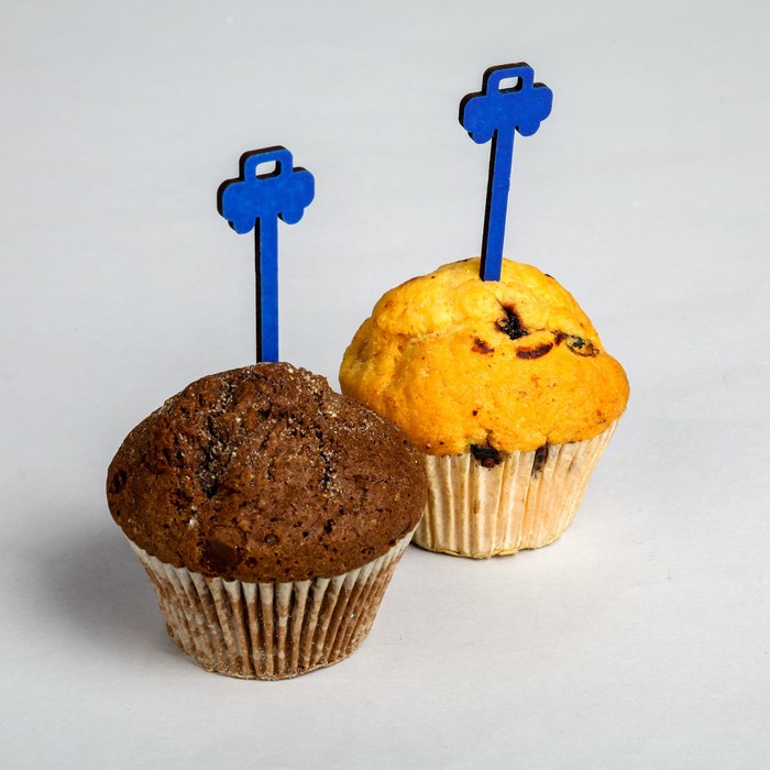 Шпажка "Тачка ", цвет синий, набор 10 шт.