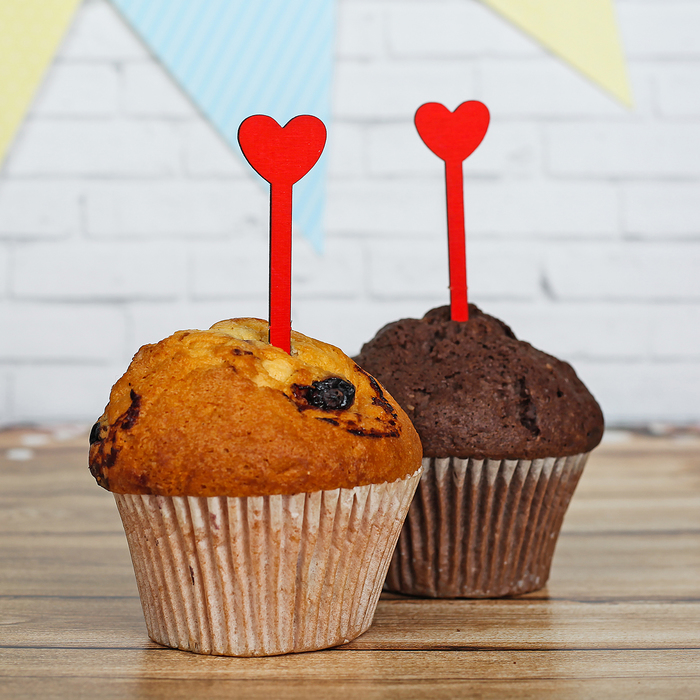 Шпажка "Сердце", цвет красный, набор 10 шт.