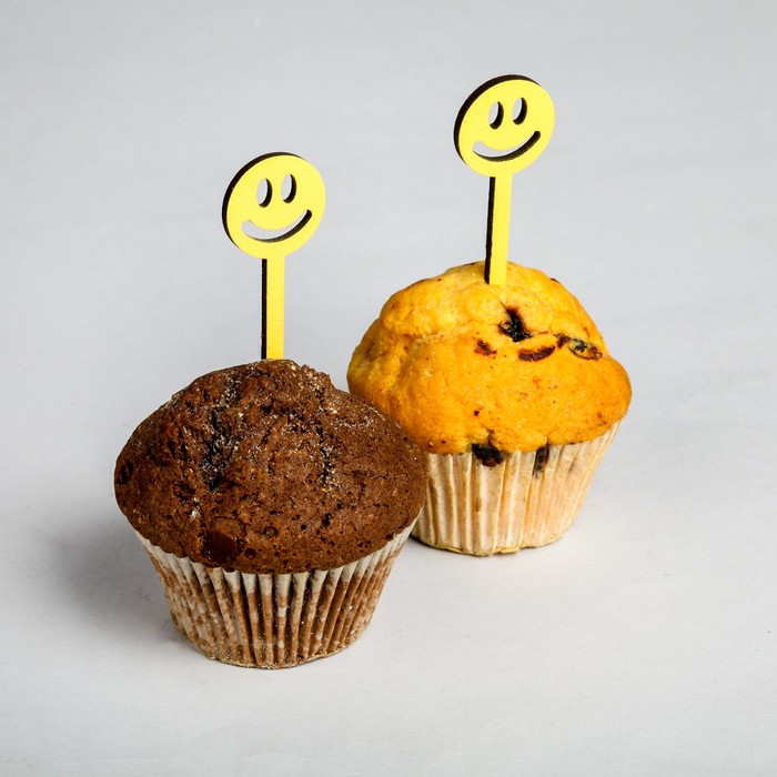 Шпажка "Смайл", цвет жёлтый , набор 10 шт.