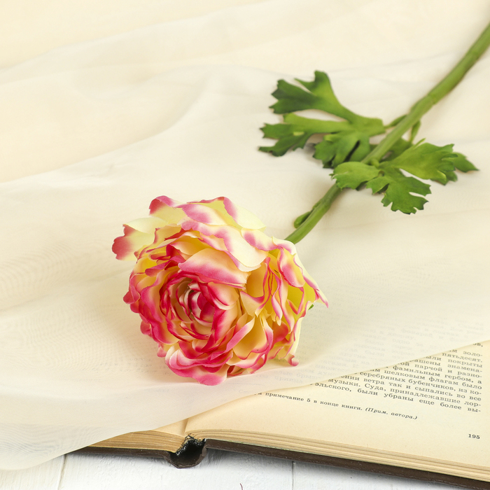 Цветок искусственный "Пион Делавея" 9*44 см, жёлтый