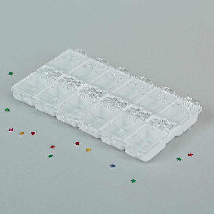 Контейнер для дизайна ногтей, цвет белый, 12 отделений