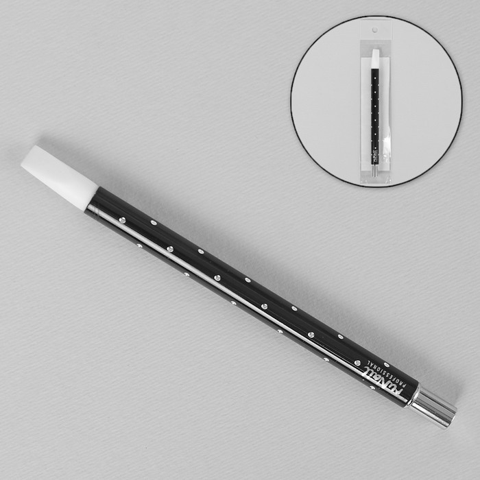 Кисть для дизайна ногтей прямая, силикон, цвет чёрный