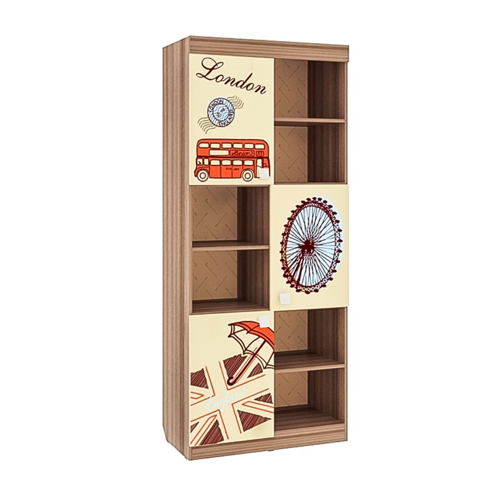 Стеллаж "Челси" ясень шимо темный/крем