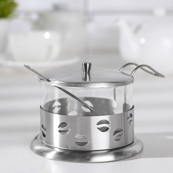 Сахарница 200 мл "Зерна", с ложкой