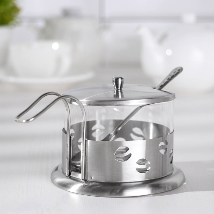 Сахарница 200 мл "Зерна", с ложкой