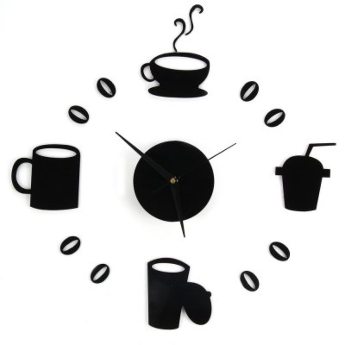 Часы-наклейка DIY "Время для перерыва", чёрные, 65см