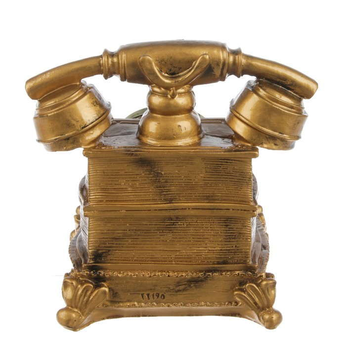 Часы настольные "Ретро-телефон", под старину, потертые, бат. 1АА, 13*15,5см