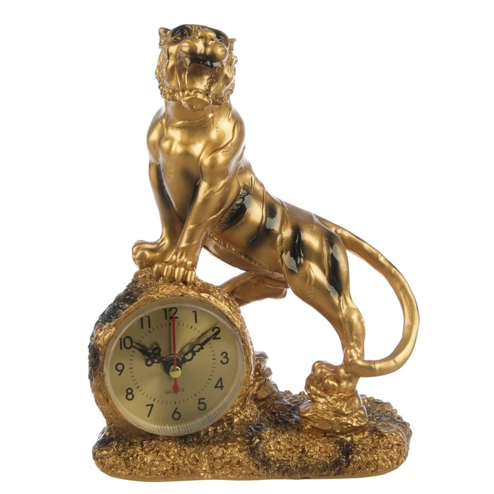 Часы настольные серия Полистоун. Животные. Пантера. 1 бат. АА, 18*23см