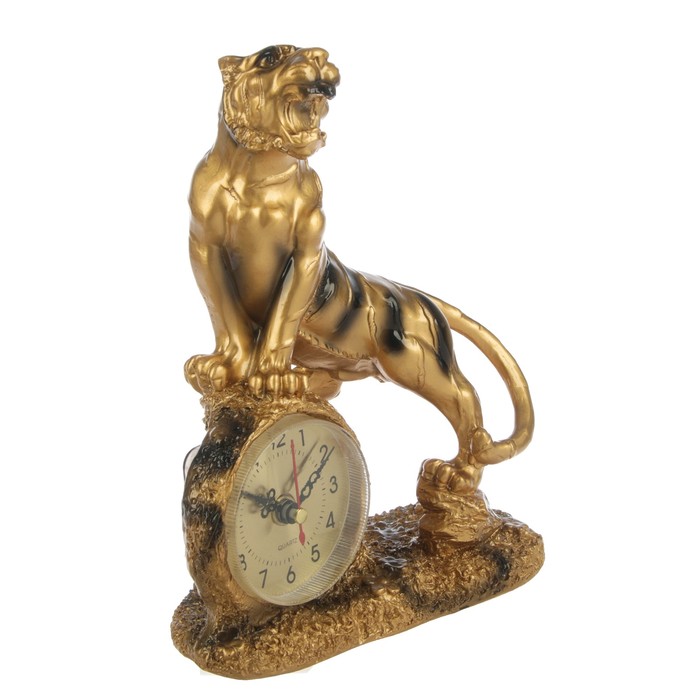 Часы настольные серия Полистоун. Животные. Пантера. 1 бат. АА, 18*23см