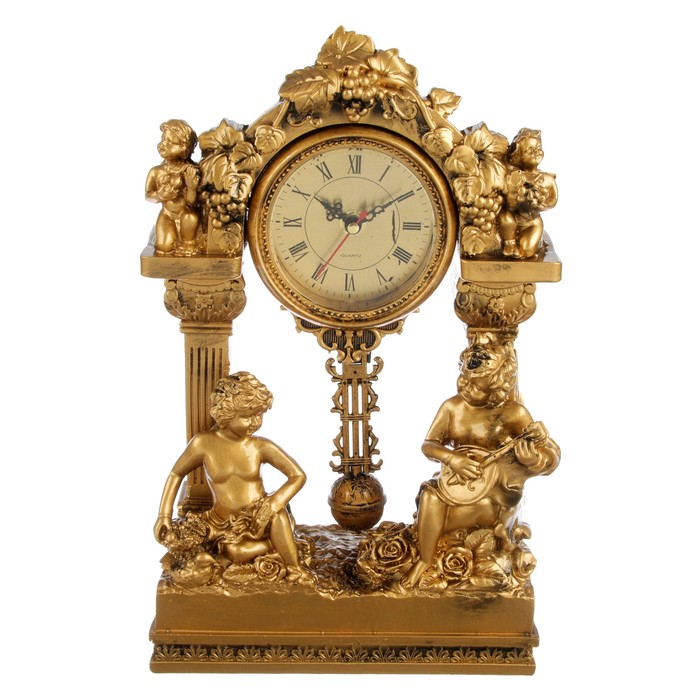 Часы настольные серия Полистоун. Люди. Под виноградной лозой. 1 бат. АА, 23*36см