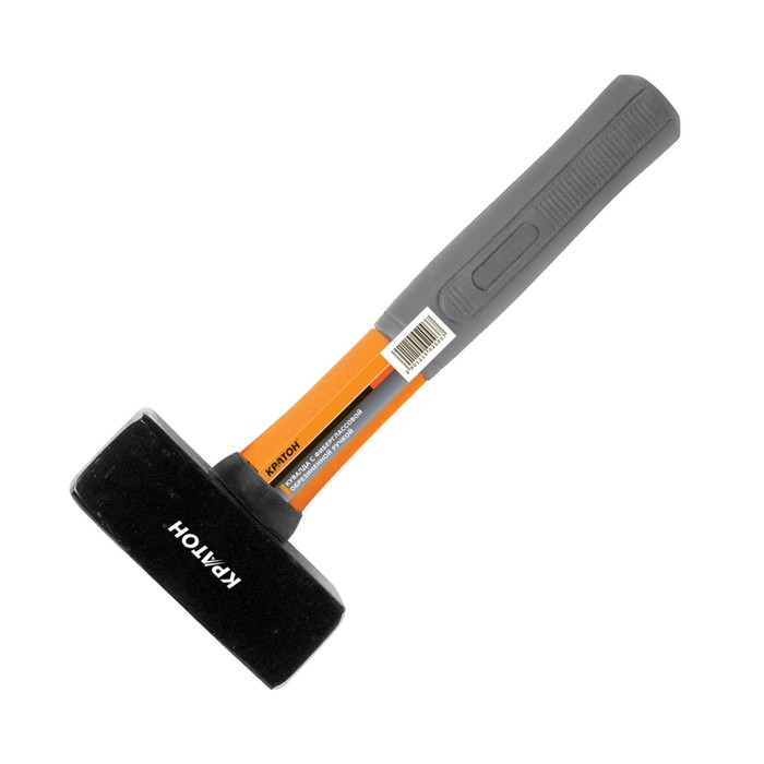 Кувалда "Кратон", кованая, фиберглассовая обрезиненная рукоятка, 4 кг