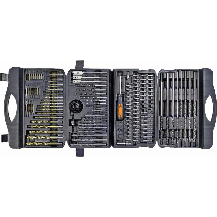 Набор сверл "Кратон" DS-144, по дереву/камню/металу, 144 шт.