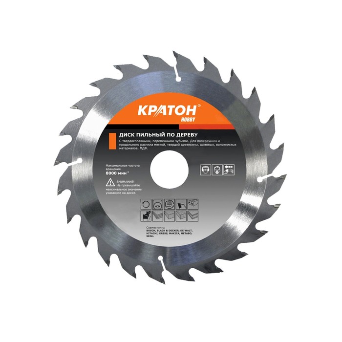 Диск пильный "Кратон", по дереву, 250х32х2.9 мм, 60 зубьев, пер-ое кольцо 32х25.4, 32х3 мм