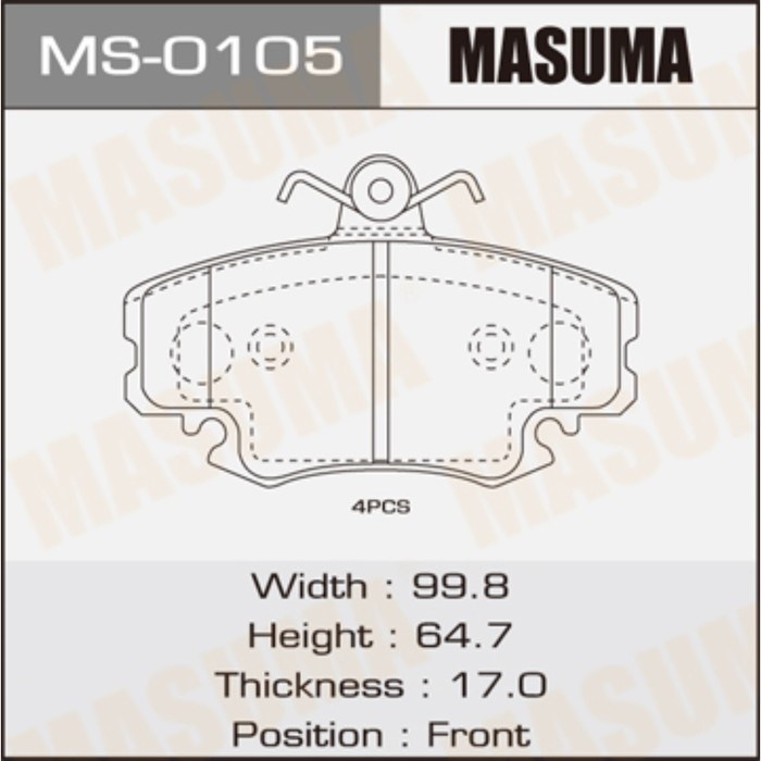 Колодки тормозные MASUMA MS0105