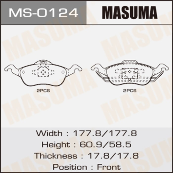 Колодки тормозные MASUMA MS0124