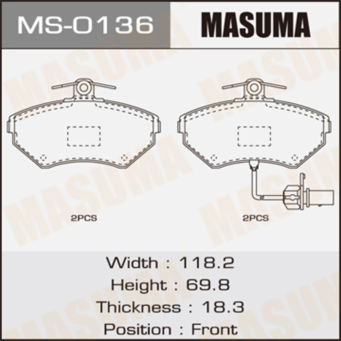 Колодки тормозные MASUMA MS0136