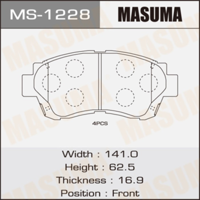 Колодки тормозные MASUMA MS1228