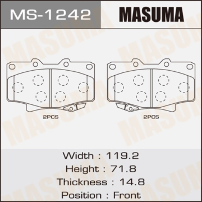 Колодки тормозные MASUMA MS1242