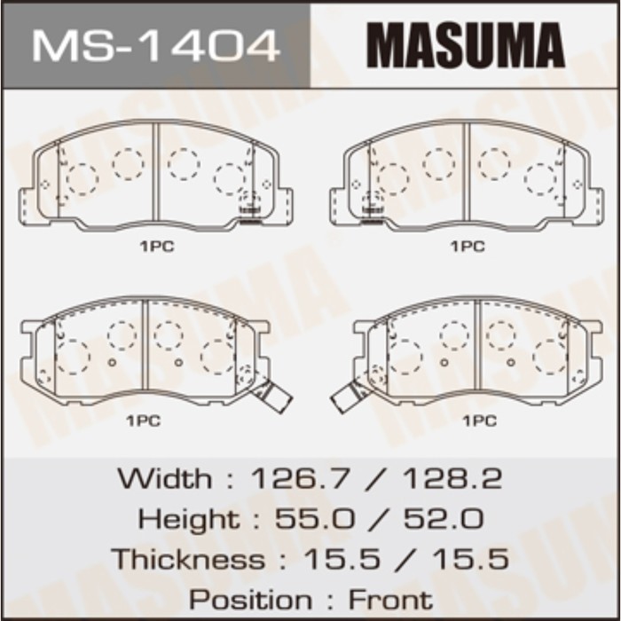 Колодки тормозные MASUMA MS1404