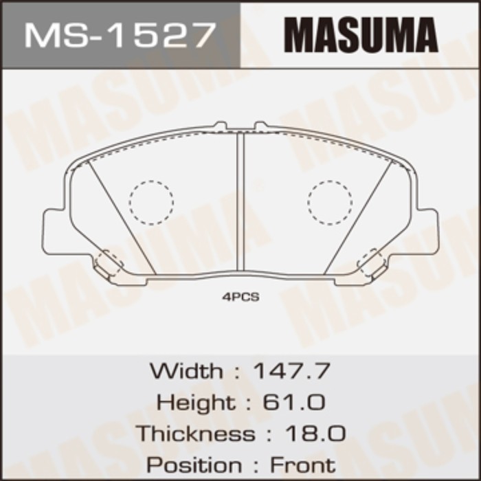 Колодки тормозные MASUMA MS1527