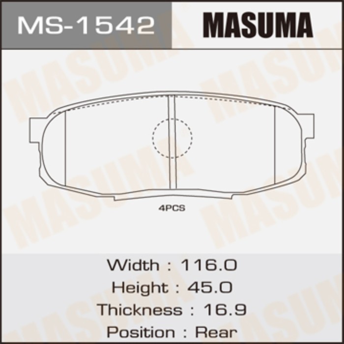 Колодки тормозные MASUMA MS1542