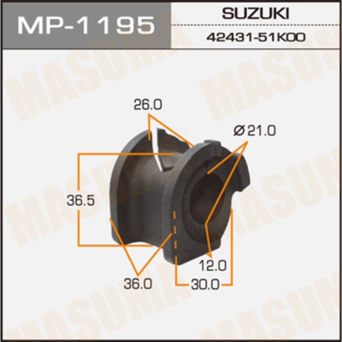 Втулка стабилизатора "Masuma" к-т2шт. MP1195