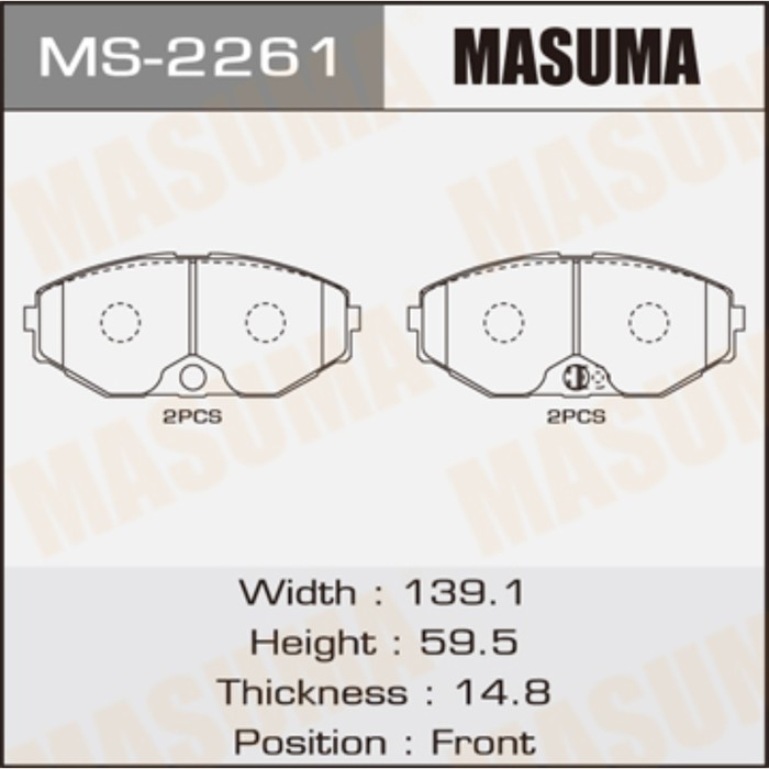 Колодки тормозные MASUMA MS2261