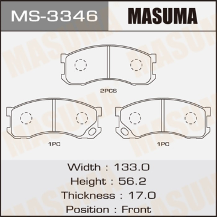 Колодки тормозные MASUMA MS3346