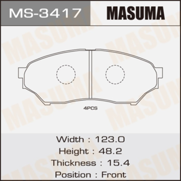 Колодки тормозные MASUMA MS3417