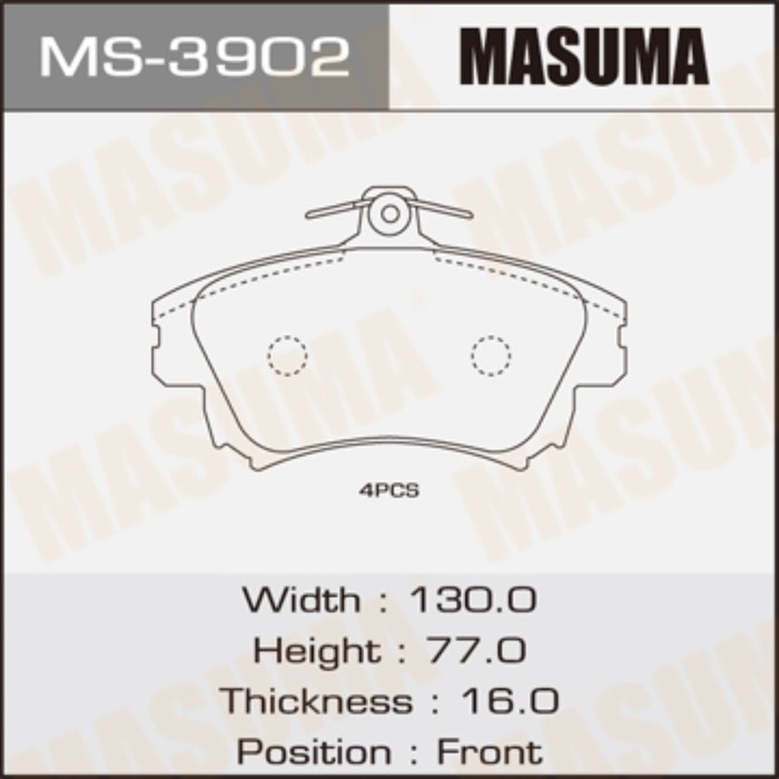 Колодки тормозные MASUMA MS3902