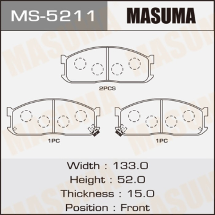 Колодки тормозные MASUMA MS5211