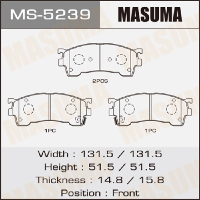 Колодки тормозные MASUMA MS5239