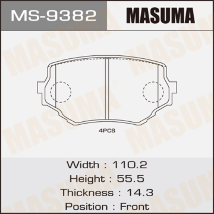 Колодки тормозные MASUMA MS9382