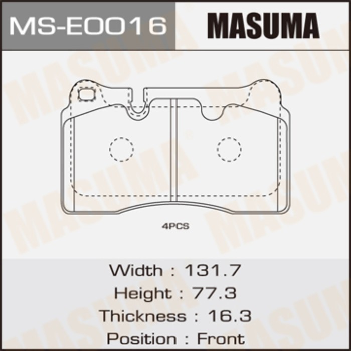 Колодки тормозные MASUMA MSE0016