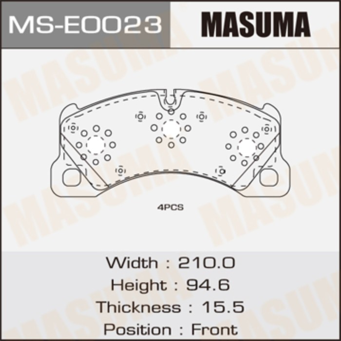 Колодки тормозные MASUMA MSE0023
