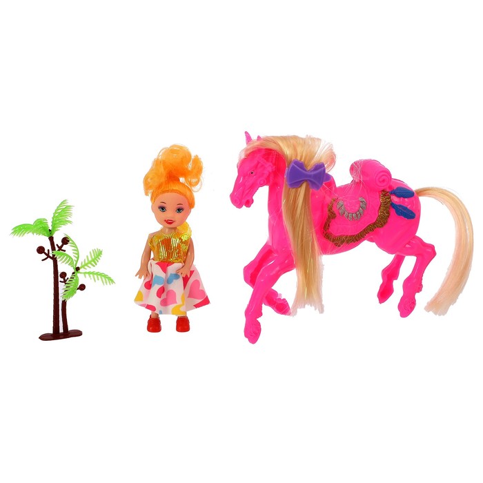 Кукла малышка "Лида" с лошадкой, с аксессуарами, МИКС