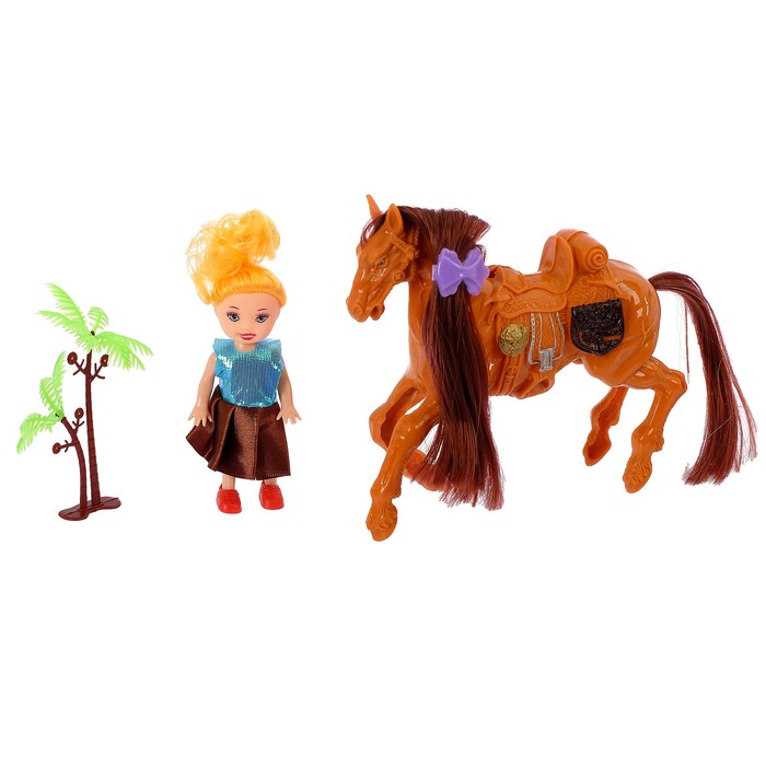 Кукла малышка "Лида" с лошадкой, с аксессуарами, МИКС
