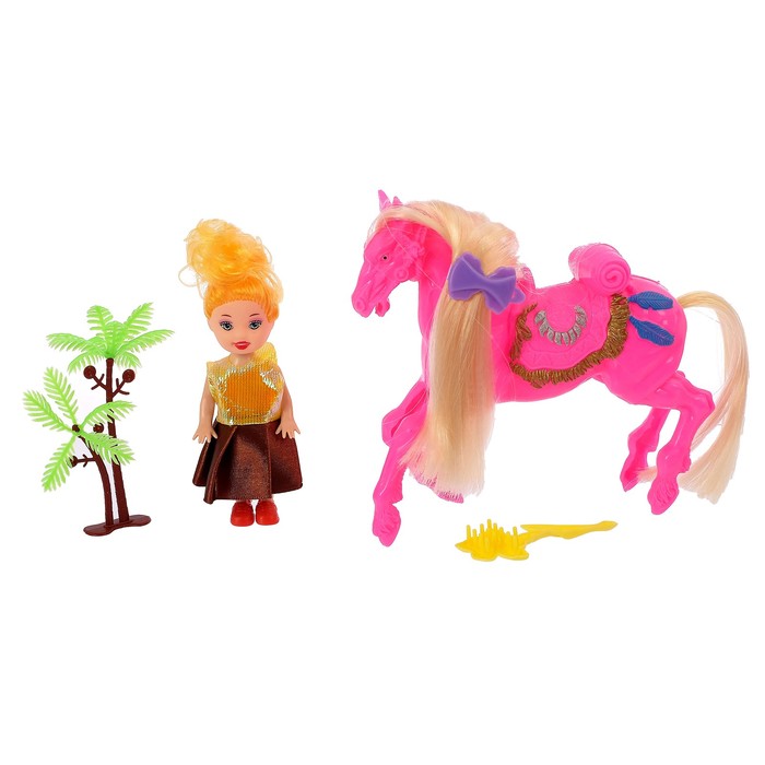 Кукла малышка "Лида" с лошадкой, с аксессуарами, МИКС