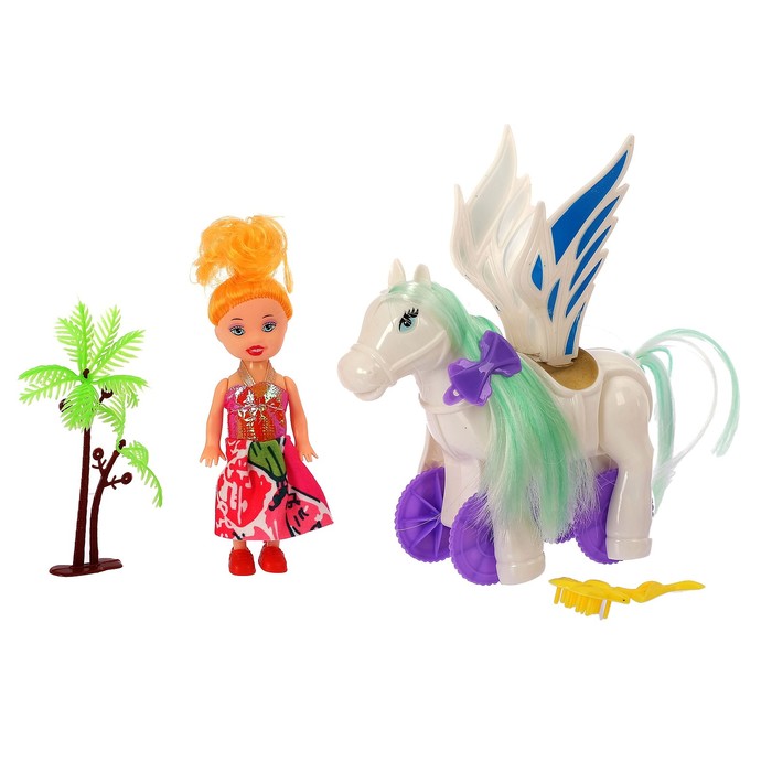 Кукла малышка "Мила" с лошадкой, с аксессуарами, МИКС