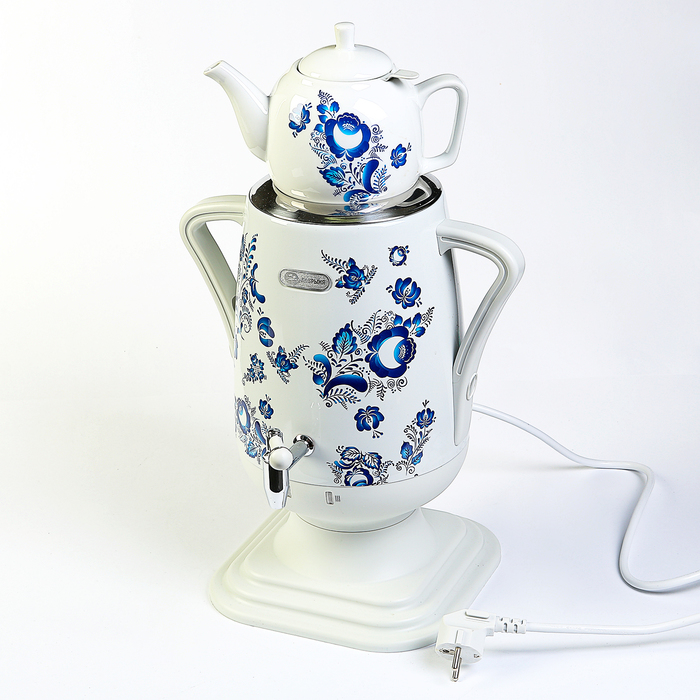 Самовар электрический "Добрыня" DO-417, 1850 Вт, 4 л, заварник 1 л, гжель