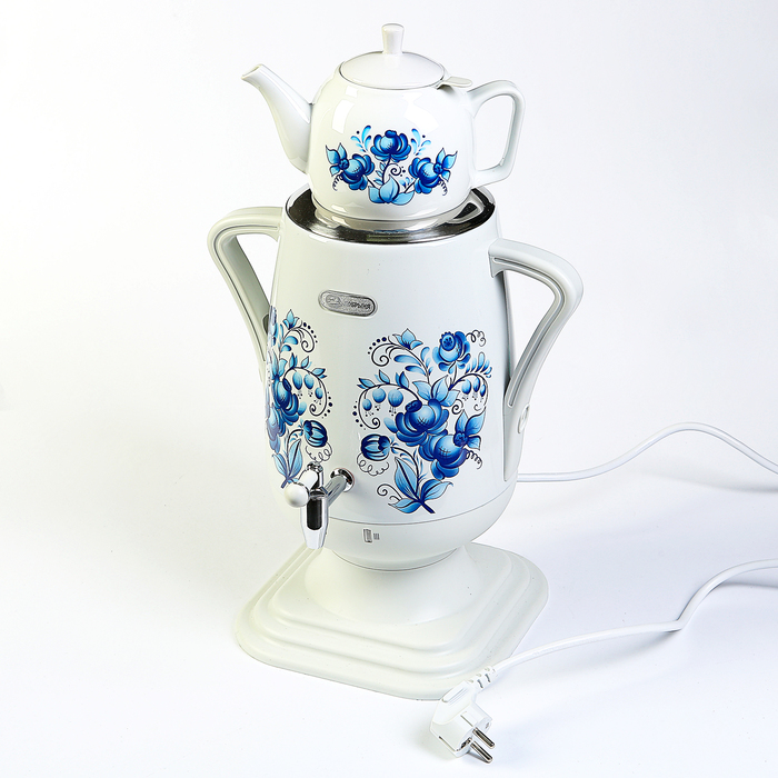Самовар электрический "Добрыня" DO-420, 1850 Вт, 4 л, заварник 1 л, гжель