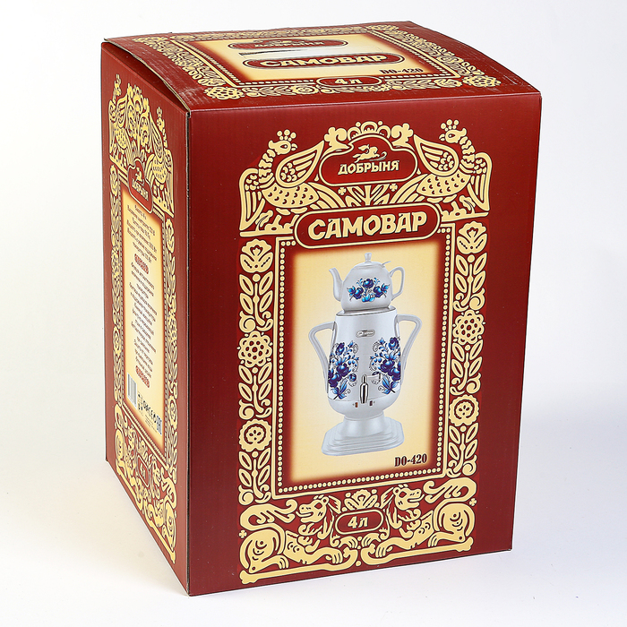 Самовар электрический "Добрыня" DO-420, 1850 Вт, 4 л, заварник 1 л, гжель