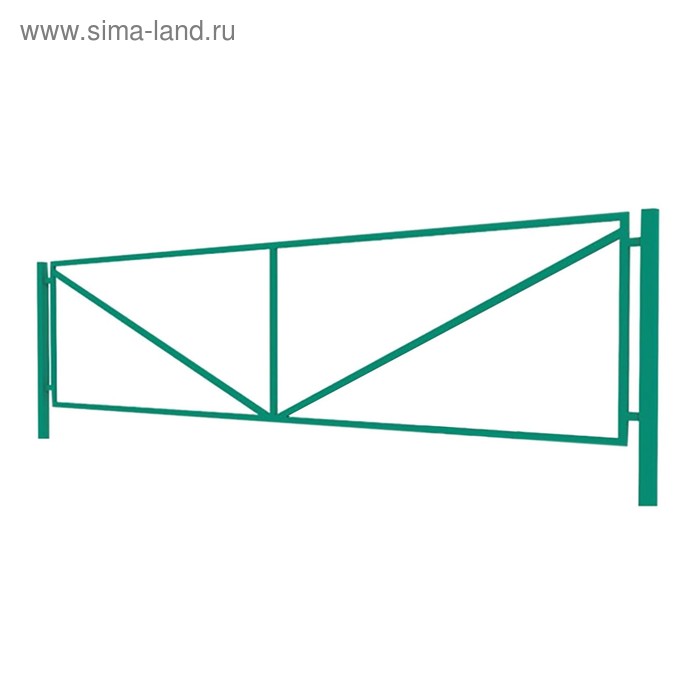 Ограждение декоративное, 50 × 190 см, металл, зелёное