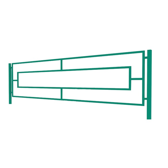 Ограждение декоративное, 50 х 200 см, 1 секция, металл, зелёное