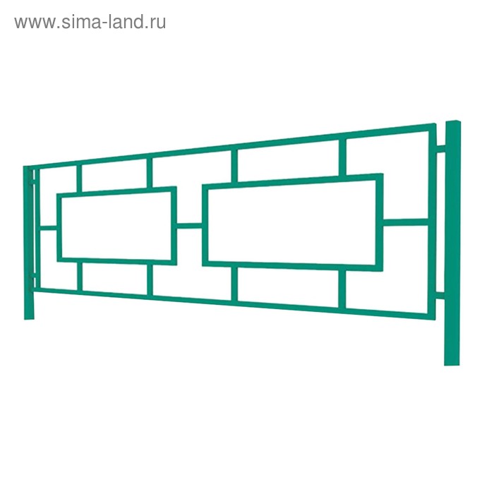 Ограждение декоративное, 50 × 194 см, 1 секция, металл, зелёное