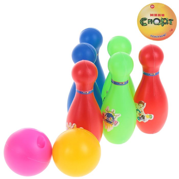 Набор для боулинга &quot;Турнир&quot;, 6 кеглей (высота 13 см), 2 шара