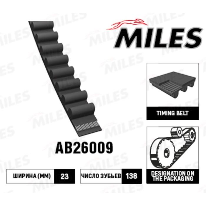 Ремень ГРМ MILES 138X23 AB26009