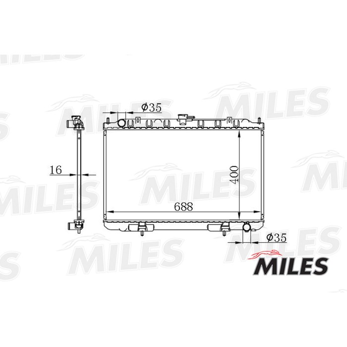 Радиатор охлаждения двигателя MILES ACRB069