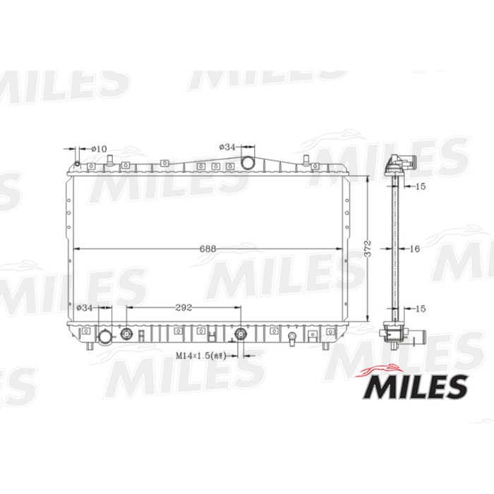 Радиатор охлаждения двигателя MILES ACRB030