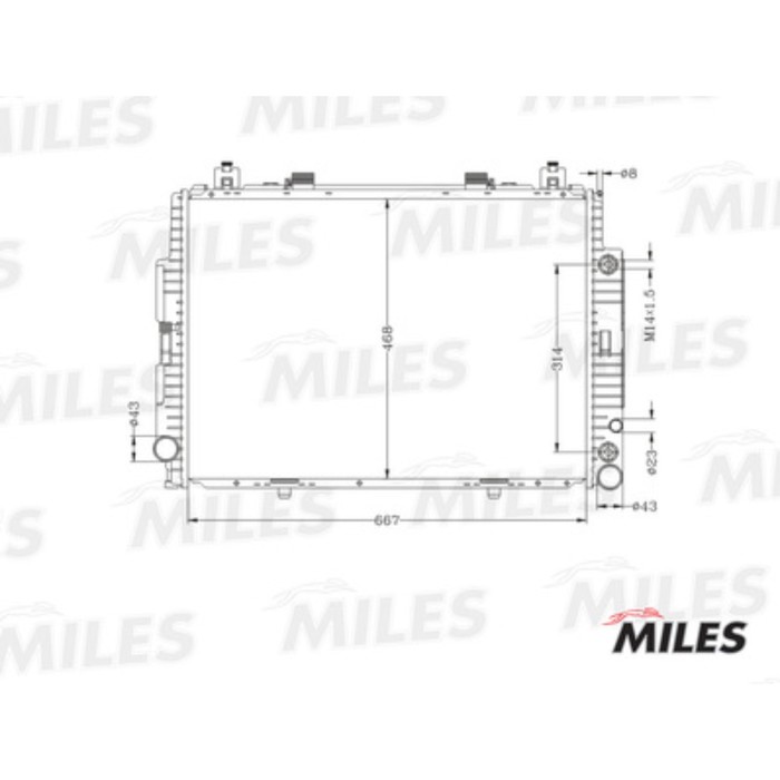 Радиатор охлаждения двигателя MILES ACRB345